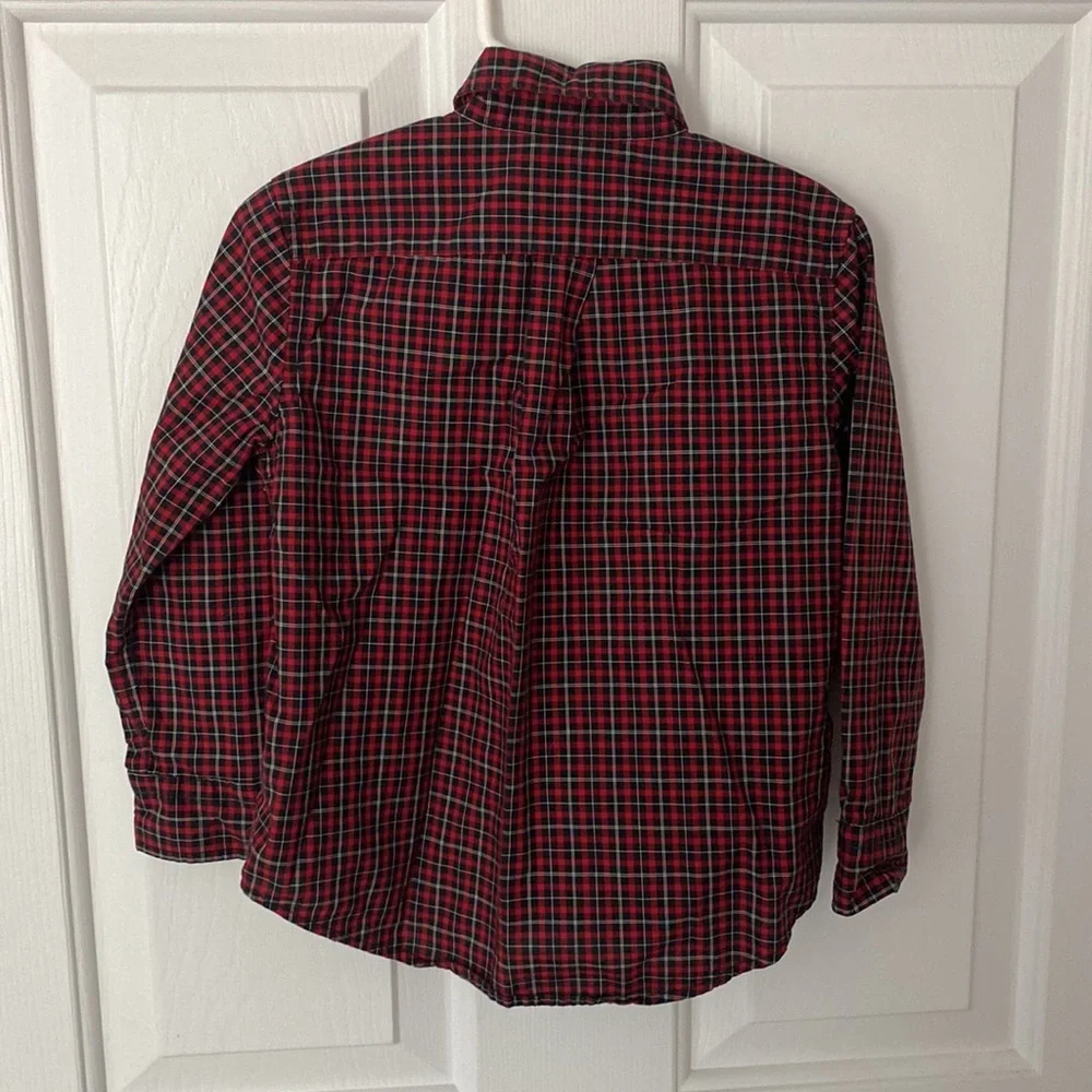 Ralph Lauren Red Plaid Button Down Dress Shirt - 3T